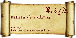 Mikita Örkény névjegykártya